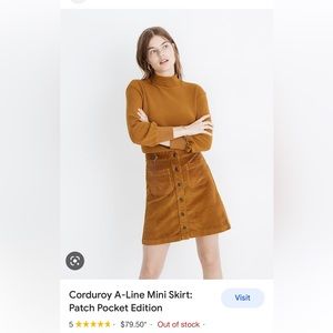 Madewell corduroy mini-skirt in size 6